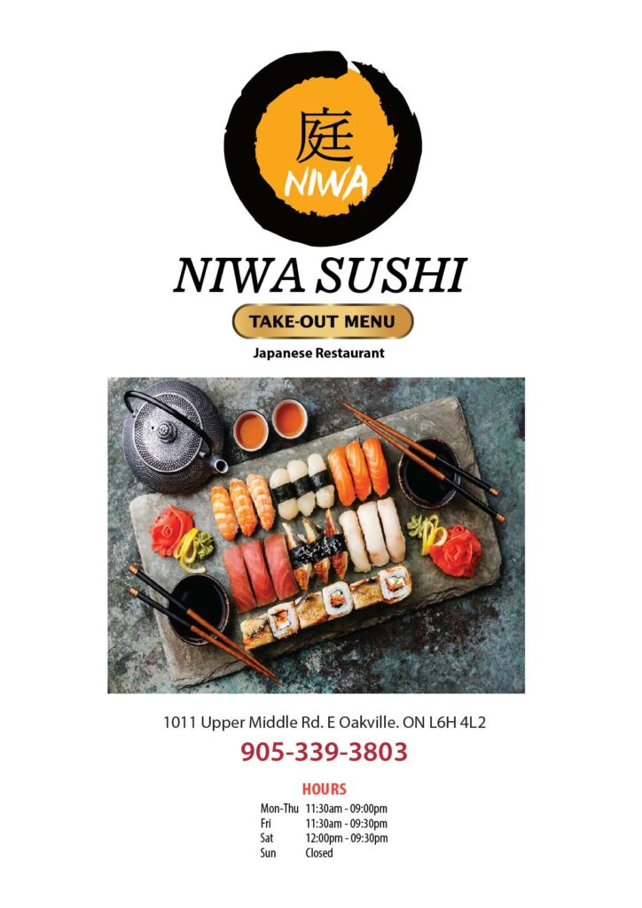 Niwa Sushi updated menu as of Feb. 2023