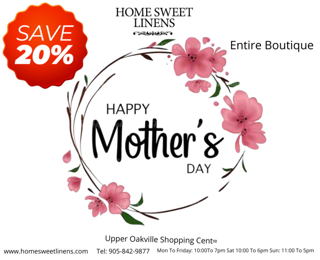 Home Sweet Linens is having a Mother’s Day Sale